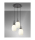 Yorktown 55cm Round 3 Light Pendant 20cm Almond Ribbed Glass Black Chrome/Matt Black Opal-3