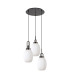 Yorktown 55cm Round 3 Light Pendant 20cm Almond Ribbed Glass Black Chrome/Matt Black Opal-4