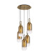 Yorktown 61cm Round 5 Light Pendant 16cm Cylinder Glass Brass Gold/Matt Black Brass Gold/Clear-1