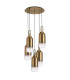 Yorktown 61cm Round 5 Light Pendant 16cm Cylinder Glass Brass Gold/Matt Black Brass Gold/Clear-4