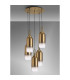 Yorktown 61cm Round 5 Light Pendant 16cm Cylinder Glass Brass Gold/Matt Black Brass Gold/Clear-10