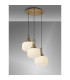 Yorktown 65cm 2m Round Pendant 3 x E27 Brass Gold/Matt Black 30cm Pumpkin Shaped Ribbed Opal Glass-3