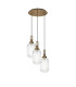 Yorktown 55cm Round 3 Light Pendant 20cm Tubular Ribbed Glass Brass Gold/Matt Black Clear-1