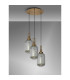 Yorktown 55cm Round 3 Light Pendant 20cm Tubular Ribbed Glass Brass Gold/Matt Black Smoked-3
