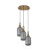 Yorktown 55cm Round 3 Light Pendant 20cm Tubular Ribbed Glass Brass Gold/Matt Black Smoked-4