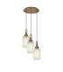 Yorktown 55cm Round 3 Light Pendant 20cm Tubular Ribbed Glass Brass Gold/Matt Black Champagne-1