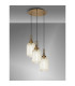 Yorktown 55cm Round 3 Light Pendant 20cm Tubular Ribbed Glass Brass Gold/Matt Black Champagne-3