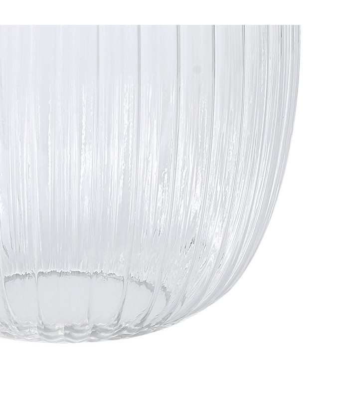 Yorktown 55cm Round 3 Light Pendant 20cm Almond Ribbed Glass Brass Gold/Matt Black Clear-6