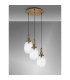 Yorktown 55cm Round 3 Light Pendant 20cm Almond Ribbed Glass Brass Gold/Matt Black Clear-9