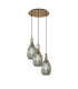 Yorktown 55cm Round 3 Light Pendant 20cm Almond Ribbed Glass Brass Gold/Matt Black Smoked-1