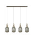 Yorktown 55cm Round 3 Light Pendant 20cm Almond Ribbed Glass Brass Gold/Matt Black Smoked-3
