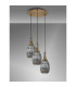 Yorktown 55cm Round 3 Light Pendant 20cm Almond Ribbed Glass Brass Gold/Matt Black Smoked-9