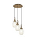 Yorktown 55cm Round 3 Light Pendant 20cm Almond Ribbed Glass Brass Gold/Matt Black Champagne-1
