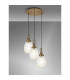 Yorktown 55cm Round 3 Light Pendant 20cm Almond Ribbed Glass Brass Gold/Matt Black Champagne-3