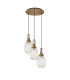 Yorktown 55cm Round 3 Light Pendant 20cm Almond Ribbed Glass Brass Gold/Matt Black Champagne-4