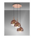 Yorktown 65cm Round 3 Light Pendant 30cm Globe Glass Copper/Matt Black Copper/Clear-3