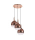 Yorktown 65cm Round 3 Light Pendant 30cm Globe Glass Copper/Matt Black Copper/Clear-4