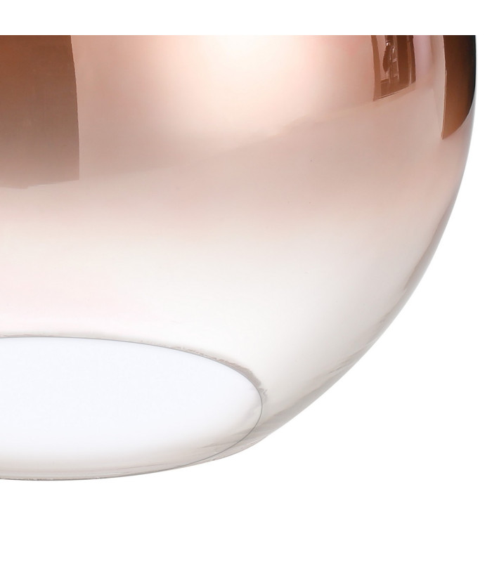 Yorktown 65cm Round 3 Light Pendant 30cm Globe Glass Copper/Matt Black Copper/Clear-7