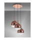 Yorktown 65cm Round 3 Light Pendant 30cm Globe Glass Copper/Matt Black Copper/Clear-10