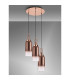 Yorktown 51cm Round 3 Light Pendant 16cm Cylinder Glass Copper/Matt Black Copper/Clear-10