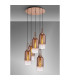 Yorktown 61cm Round 5 Light Pendant 16cm Cylinder Glass Copper/Matt Black Copper/Clear-3