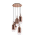 Yorktown 61cm Round 5 Light Pendant 16cm Cylinder Glass Copper/Matt Black Copper/Clear-4