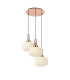 Yorktown 65cm 2m Round Pendant 3 x E27 Copper/Matt Black 30cm Pumpkin Shaped Ribbed Opal Glass-1