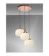 Yorktown 65cm 2m Round Pendant 3 x E27 Copper/Matt Black 30cm Pumpkin Shaped Ribbed Opal Glass-3