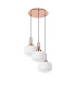 Yorktown 65cm 2m Round Pendant 3 x E27 Copper/Matt Black 30cm Pumpkin Shaped Ribbed Opal Glass-4