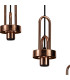 Yorktown 65cm 2m Round Pendant 3 x E27 Copper/Matt Black 30cm Pumpkin Shaped Ribbed Opal Glass-9