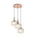 Yorktown 65cm 2m Round Pendant 3 x E27 Copper/Matt Black 30cm Pumpkin Shaped Ribbed Champagne Glass-1