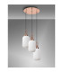 Yorktown 55cm Round 3 Light Pendant 20cm Tubular Ribbed Glass Copper/Matt Black Opal-9