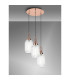 Yorktown 55cm Round 3 Light Pendant 20cm Tubular Ribbed Glass Copper/Matt Black Clear-3