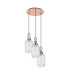 Yorktown 55cm Round 3 Light Pendant 20cm Tubular Ribbed Glass Copper/Matt Black Clear-4