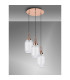Yorktown 55cm Round 3 Light Pendant 20cm Tubular Ribbed Glass Copper/Matt Black Clear-10