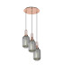 Yorktown 55cm Round 3 Light Pendant 20cm Tubular Ribbed Glass Copper/Matt Black Smoked-1