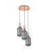 Yorktown 55cm Round 3 Light Pendant 20cm Tubular Ribbed Glass Copper/Matt Black Smoked-4