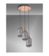 Yorktown 55cm Round 3 Light Pendant 20cm Tubular Ribbed Glass Copper/Matt Black Smoked-10