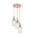 Yorktown 55cm Round 3 Light Pendant 20cm Tubular Ribbed Glass Copper/Matt Black Champagne-1