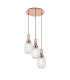Yorktown 55cm Round 3 Light Pendant 20cm Almond Ribbed Glass Copper/Matt Black Clear-1
