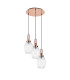 Yorktown 55cm Round 3 Light Pendant 20cm Almond Ribbed Glass Copper/Matt Black Clear-4
