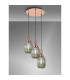 Yorktown 55cm Round 3 Light Pendant 20cm Almond Ribbed Glass Copper/Matt Black Smoked-3