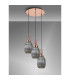 Yorktown 55cm Round 3 Light Pendant 20cm Almond Ribbed Glass Copper/Matt Black Smoked-9