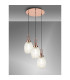 Yorktown 55cm Round 3 Light Pendant 20cm Almond Ribbed Glass Copper/Matt Black Champagne-3