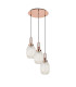 Yorktown 55cm Round 3 Light Pendant 20cm Almond Ribbed Glass Copper/Matt Black Champagne-4