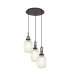 Yorktown 55cm Round 3 Light Pendant 20cm Almond Ribbed Glass Matt Black/Matt Black Champagne-1