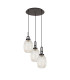 Yorktown 55cm Round 3 Light Pendant 20cm Almond Ribbed Glass Matt Black/Matt Black Champagne-3