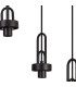Yorktown 55cm Round 3 Light Pendant 20cm Almond Ribbed Glass Matt Black/Matt Black Champagne-8