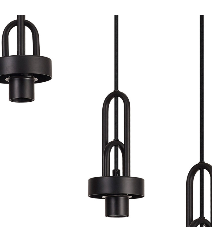 Yorktown 55cm Round 3 Light Pendant 20cm Almond Ribbed Glass Matt Black/Matt Black Champagne-8