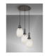 Yorktown 55cm Round 3 Light Pendant 20cm Almond Ribbed Glass Matt Black/Matt Black Champagne-9